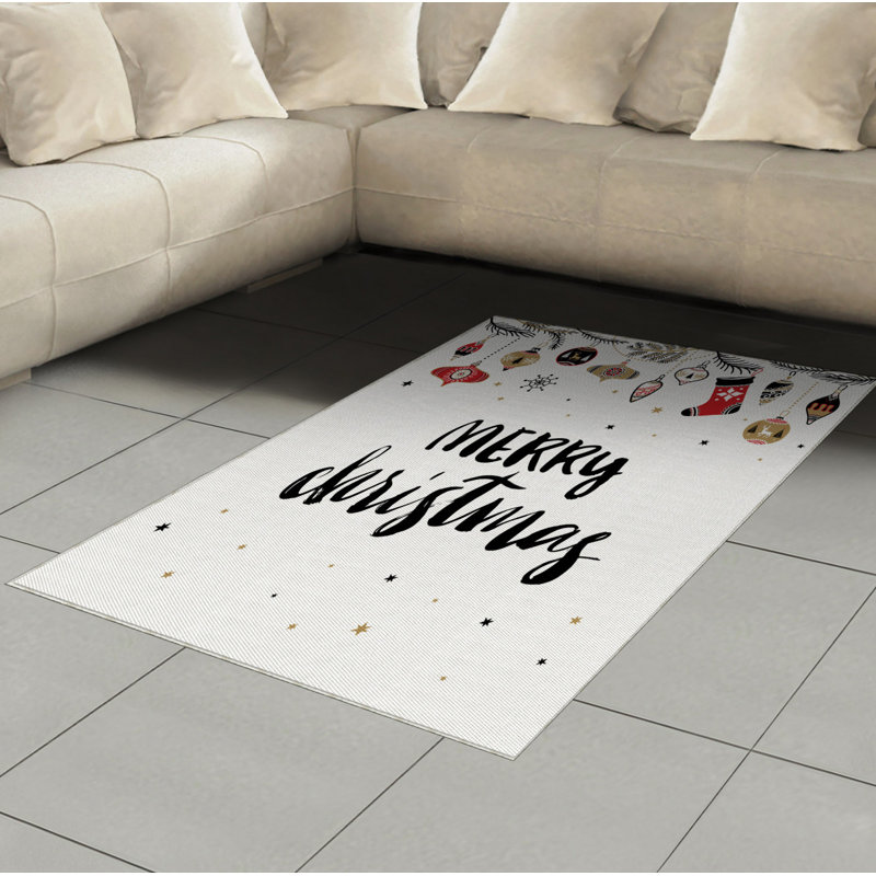Tapis décoratif à longues fibres en poly haute densité Noel, Rectangle— 4 pi x 5 pi 8 po
