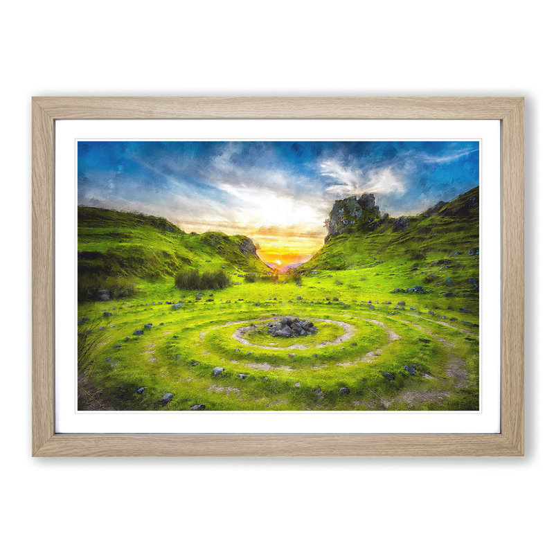 Fairy Glen at the Isle of Skye - Picture Frame Graphic Art Print, Oak Framed, 24cm H x 33cm W x 2cm D