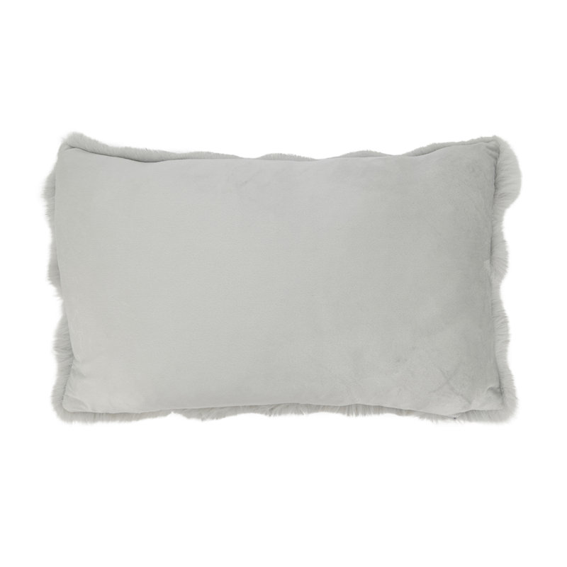 Cozy Bubble Faux Fur Pillow Cover, Polyester, Gray, Rectangle 12" H x 20" W