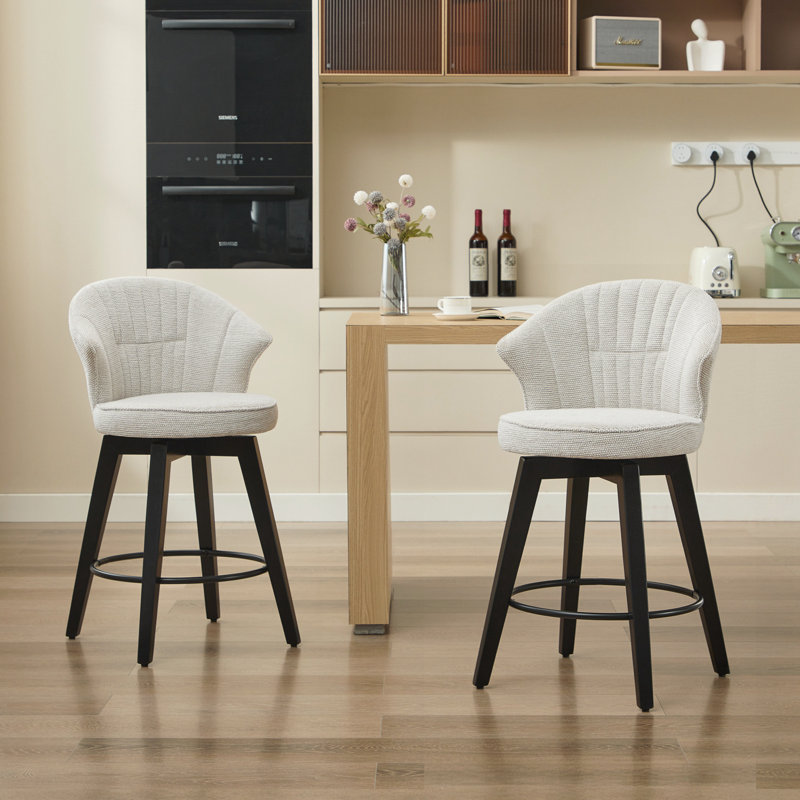 Ensemble de 2 tabourets pivotants, Blanc