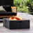29" Square Magnesium Oxide Wood Burning Fire Pit In Dark Gray - Ideal For Outdoor Conversations, 28.92 In. X 17.59 In., 52.53 Lb Unit Gray, Happiness, Depth & Width, Height, Weight