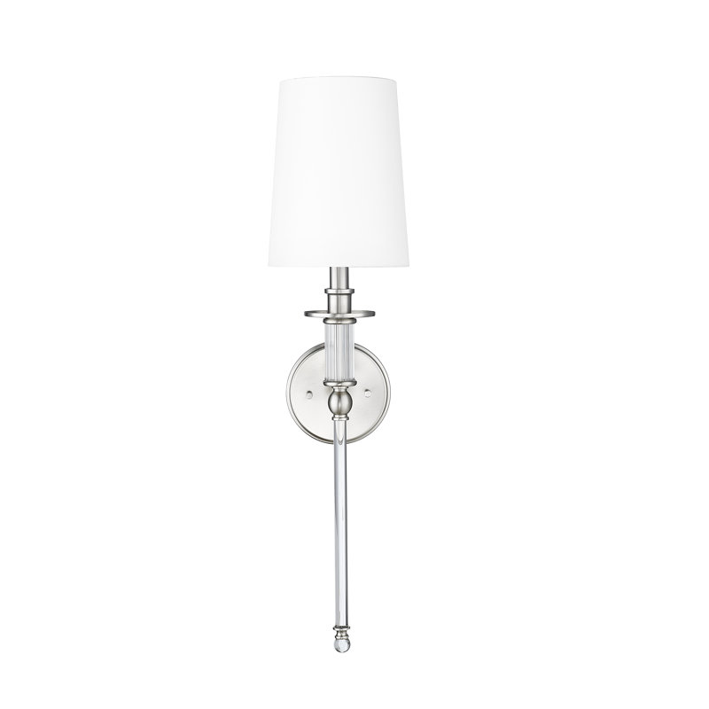Applique murale à bougie haute 1 lumière Jeannice, Brushed Nickel