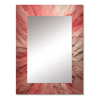 Vintage Ethereal Pink Retro Flower II - Midcentury Modern Unique Wall Mirror, Pink Mirror, Printed Metal Art