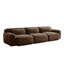 Canapé modulaire brun chocolat 114 po, canapé 3 places moelleux moelleux avec coussins décoratifs pour le salon-649510152
