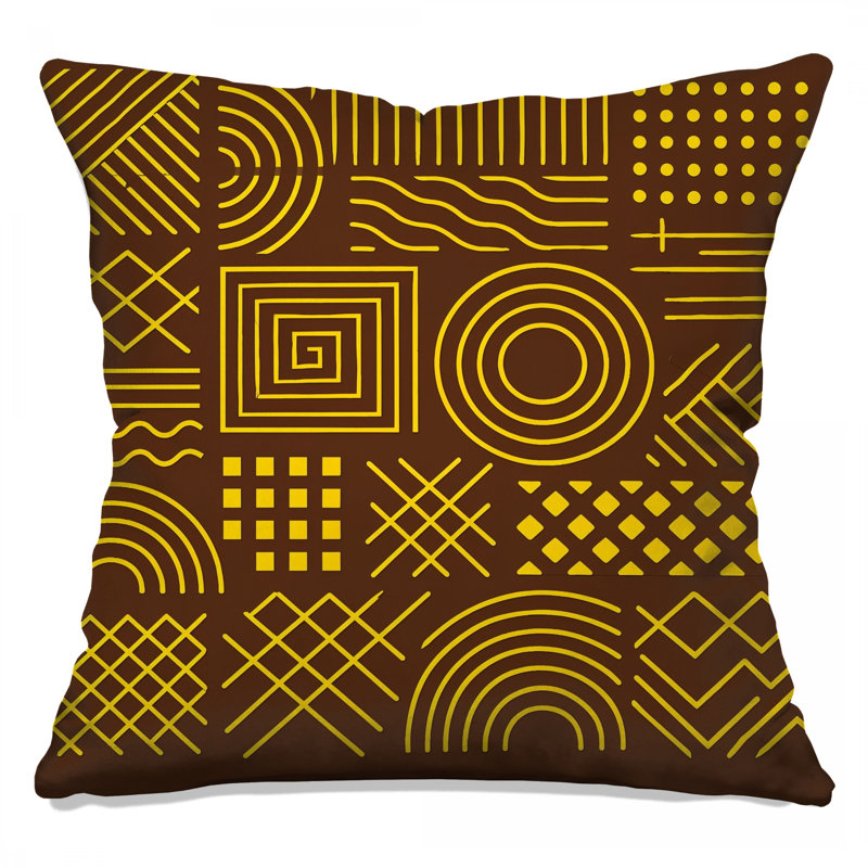 Coussins décoratifs jaunes à lignes géométriques, 20 x 20 inches