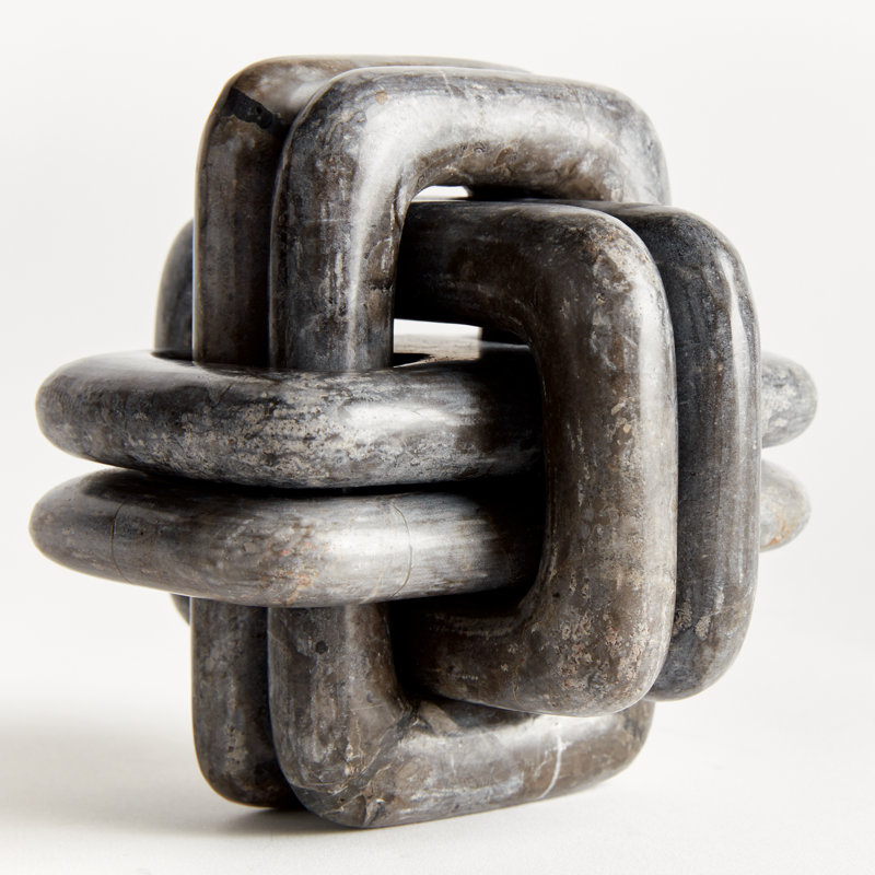 Sierra Brunello Gray and White Marble Knot Sculptural Accent Piece