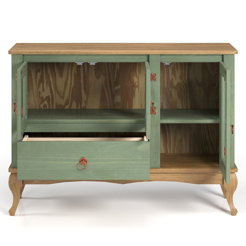 Wood Buffet Sideboard Distressed |, Green