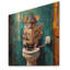 Souris avec des lunettes dans la toilette I - Reproduction en bois d'animaux de souris - sur bois de pin naturel-1111033296