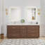 Meuble-lavabo double autoportant 84 po avec plateau en quartz Calacatta Porto-451348586-451400898