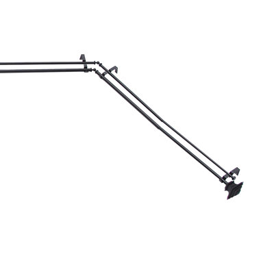 Square End Bay Window Double Curtain Rod, 78-144" Adjustable Length: 22-37" Sides, 28-72" Center, Steel