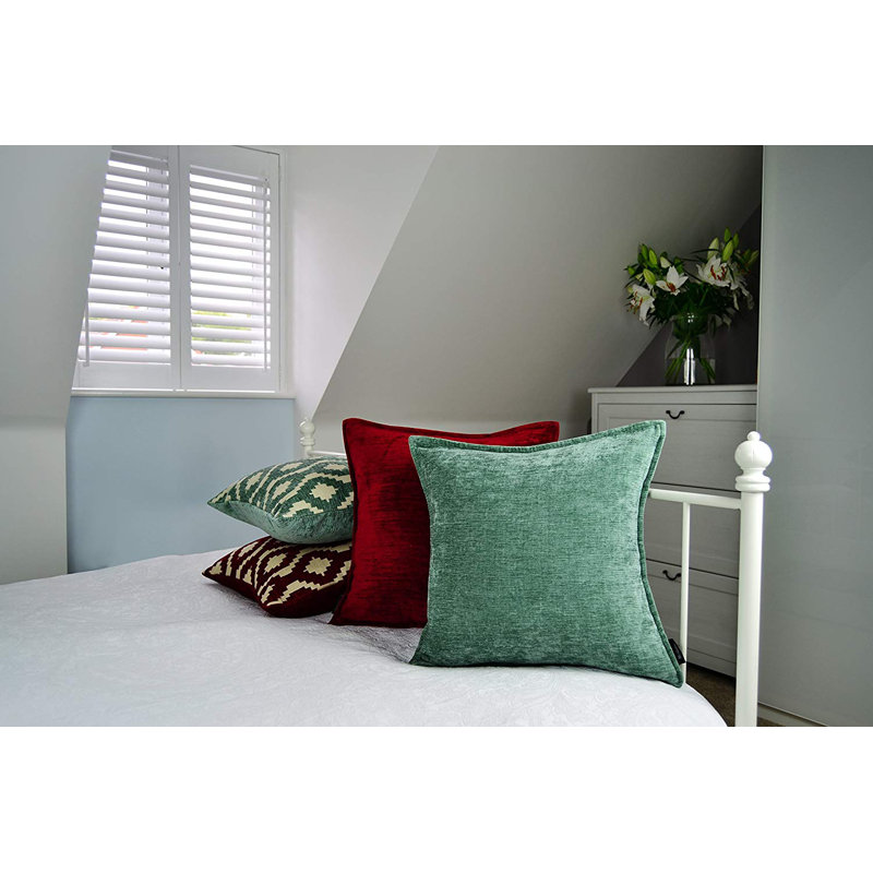 Theodosia Geometric Square Cushion, Duck Egg Blue, 43 x 43cm