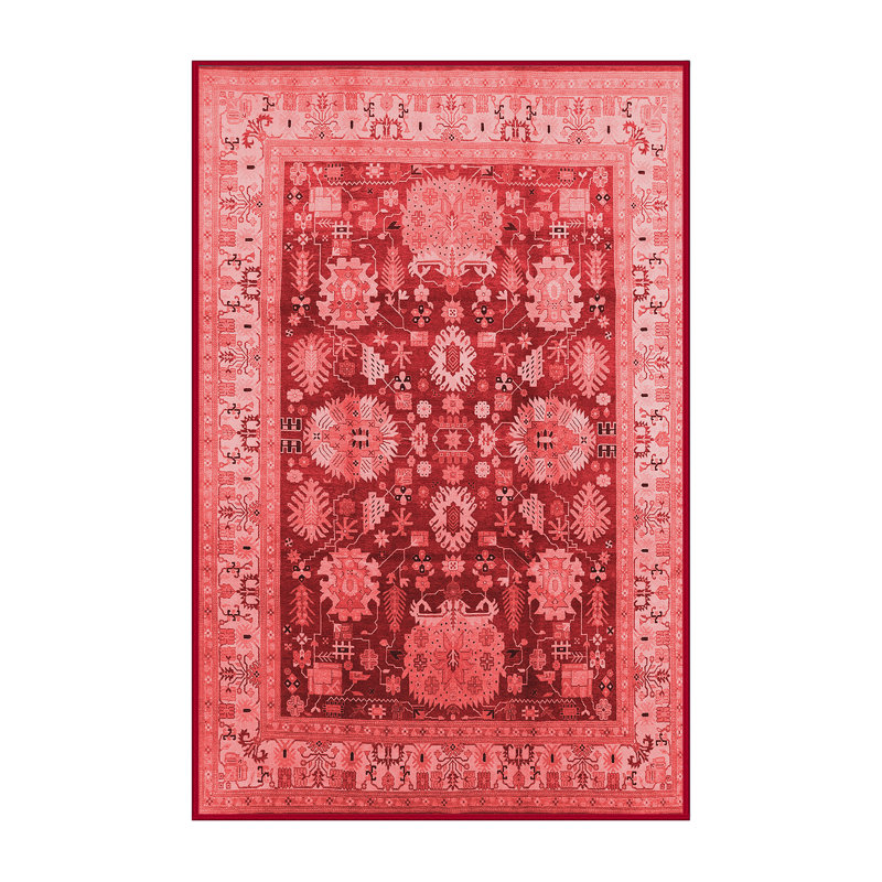 Tapis rouge Mid-Century moderne 660, Rectangle 2 pi x 3 pi