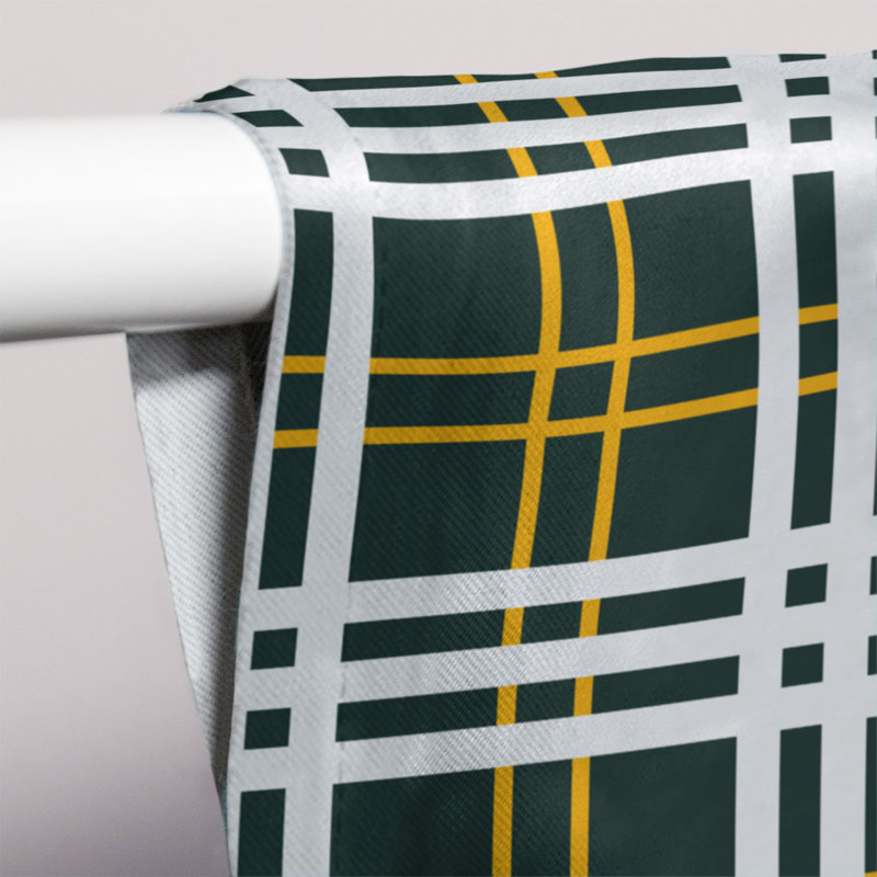 Room Darkening Curtain Single Panel, Snow/Yellow/Dark Green