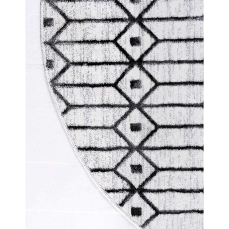 Clidy Abstract Indoor Rug, Round 8'