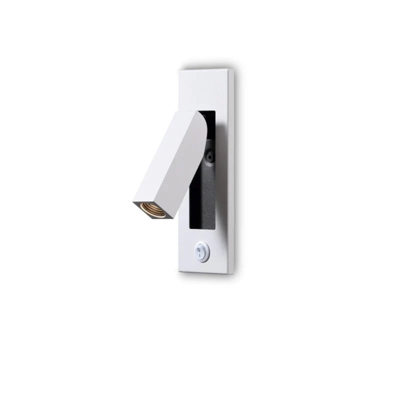UltraBeam White Wall Mounted Recessed Bedside Reading Light 3 Watt 3000k Warm White LED