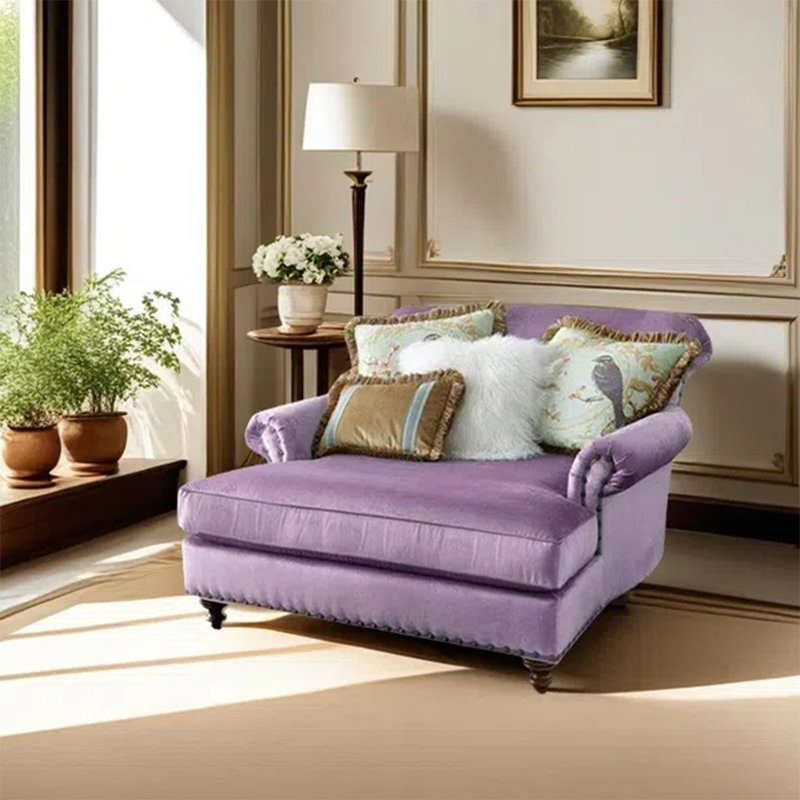 Chaise longue en flanelle élégante et décontractée, Mauve rosé clair