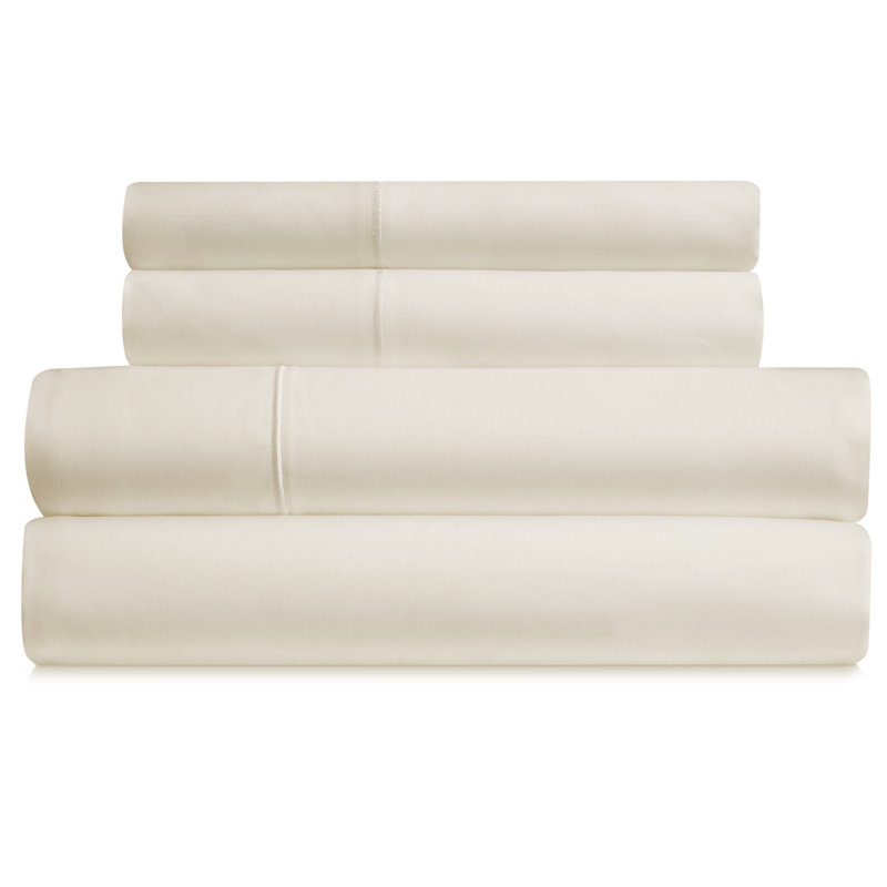 Ensemble de draps 4 pièces Bibb Home, Ensemble de draps pour grand lit avec deux très g, Blanc