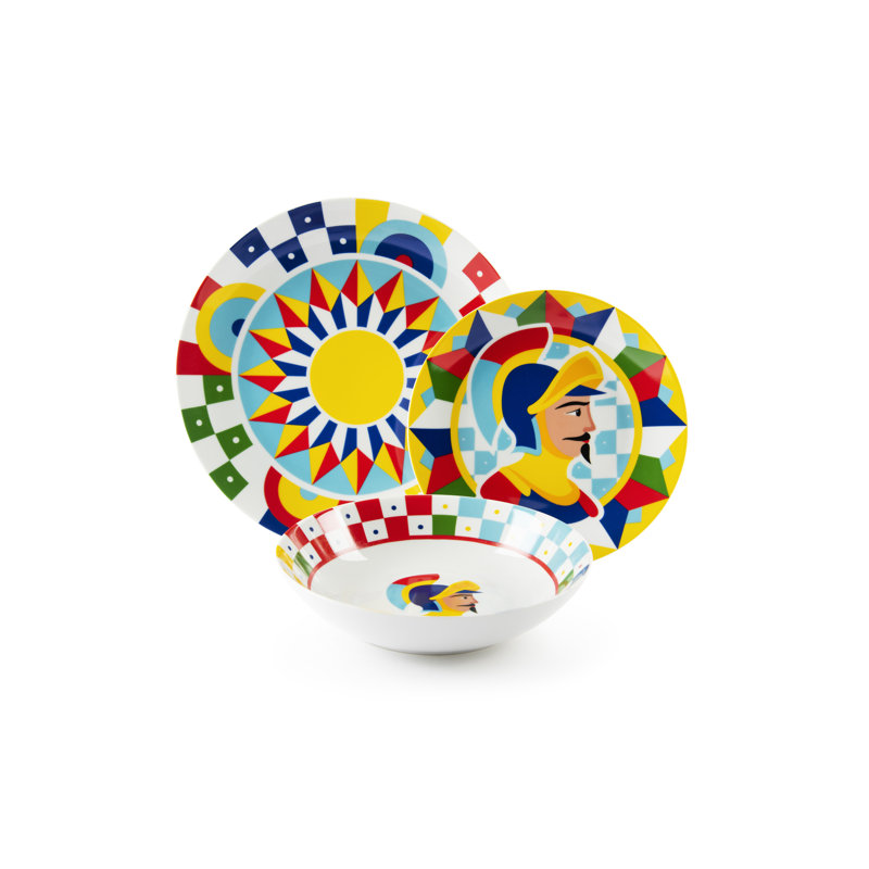 Sicilian Rhapsody 18 Piece Porcelain Dinnerware Set - Service for 6