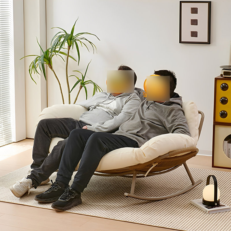 Chaise berçante ergonomique pour deux personnes, Beige