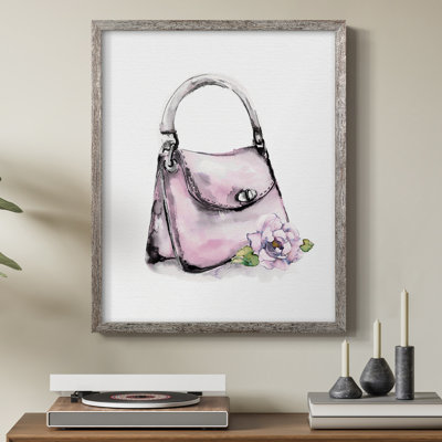 Top Handle Bag Framed Print - Solid Wood