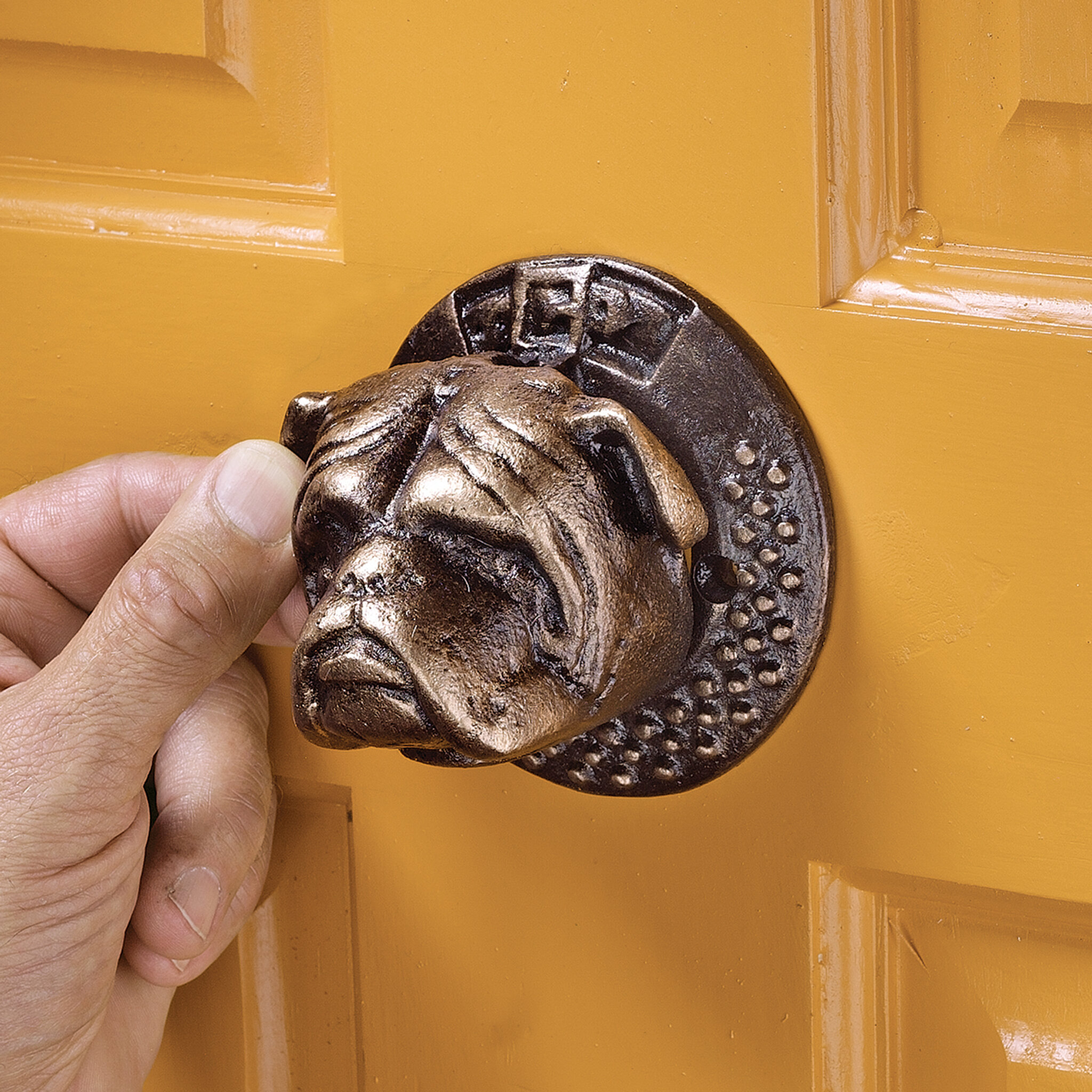 Design Toscano Bulldog Authentic Foundry Iron Door Knocker