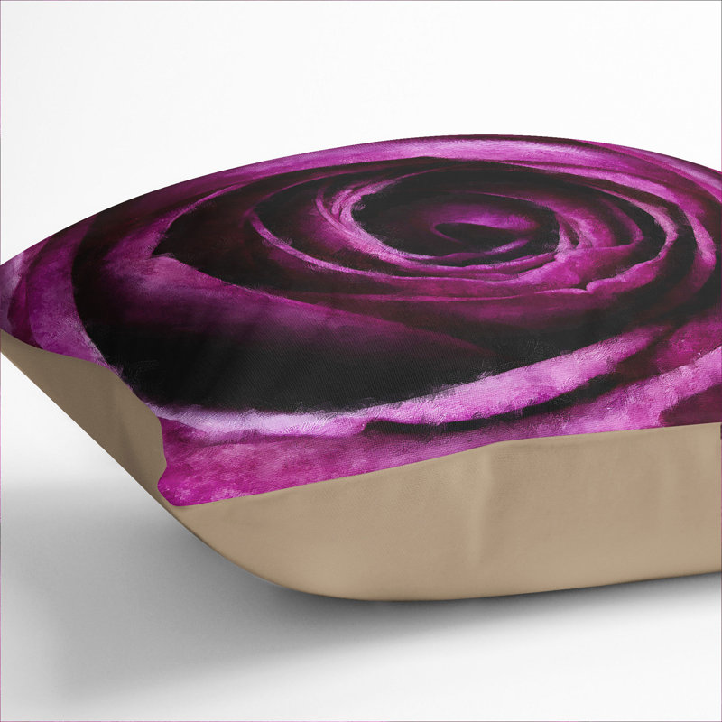 Purple Rose Flower Vol.2 Painting Square Throw Cushion, Stone, 55cm H x 55cm W x 20cm D