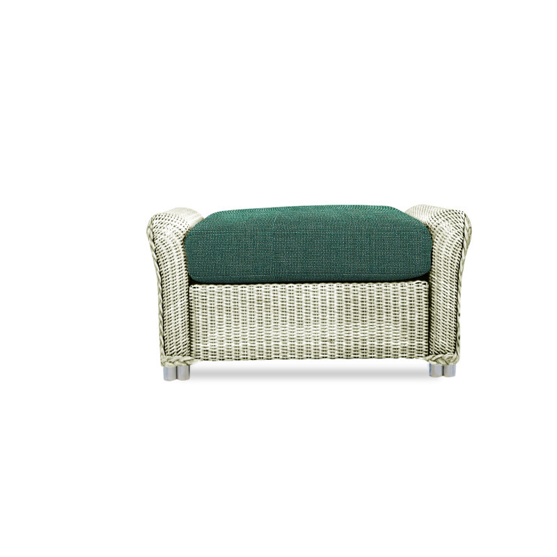 Reflections Outdoor Ottoman, Cottage Pepper, Ivory