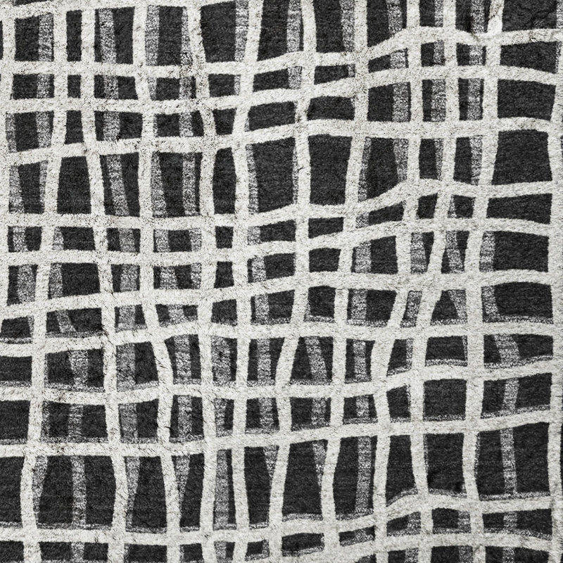 Tapis à rayures Dream Shag ADS729 lavable à la machine de qualité supérieure, Black, 2'3" x 7'6" Runner