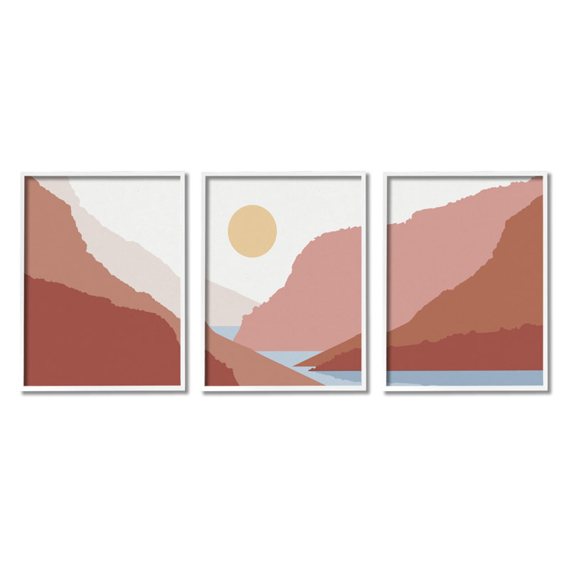 «Southwestern Stream Flowing Mountain Landscape Collage» par Urban Epiphany, ensemble de 3 impressions