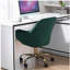 Chaise de bureau pivotante en velours vert à 360 °, dossier haut, chaise de bureau réglable à base dorée