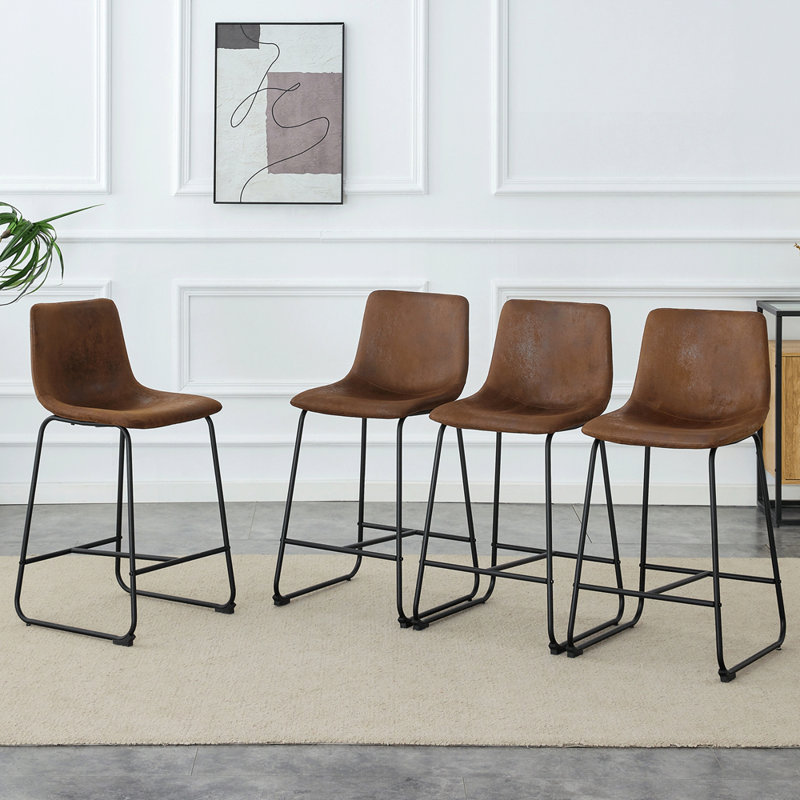 Un ensemble de 2 chaises de bar élégantes et confortables pour divers environnements, Brun