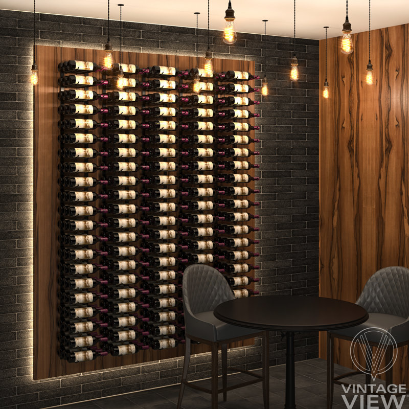 Chriopher 63 Bottle Wall Mounted Wine Bottle Rack Kit, Matte Black