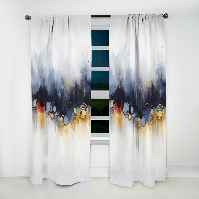 Arber - Rideau obscurcissant en velours Shapes Abstract - 1 panneau, L 52 po x L 63 po