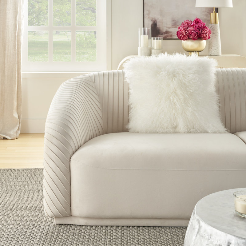 Mina Victory Couture Fur Tibetan Lamb Pillow
