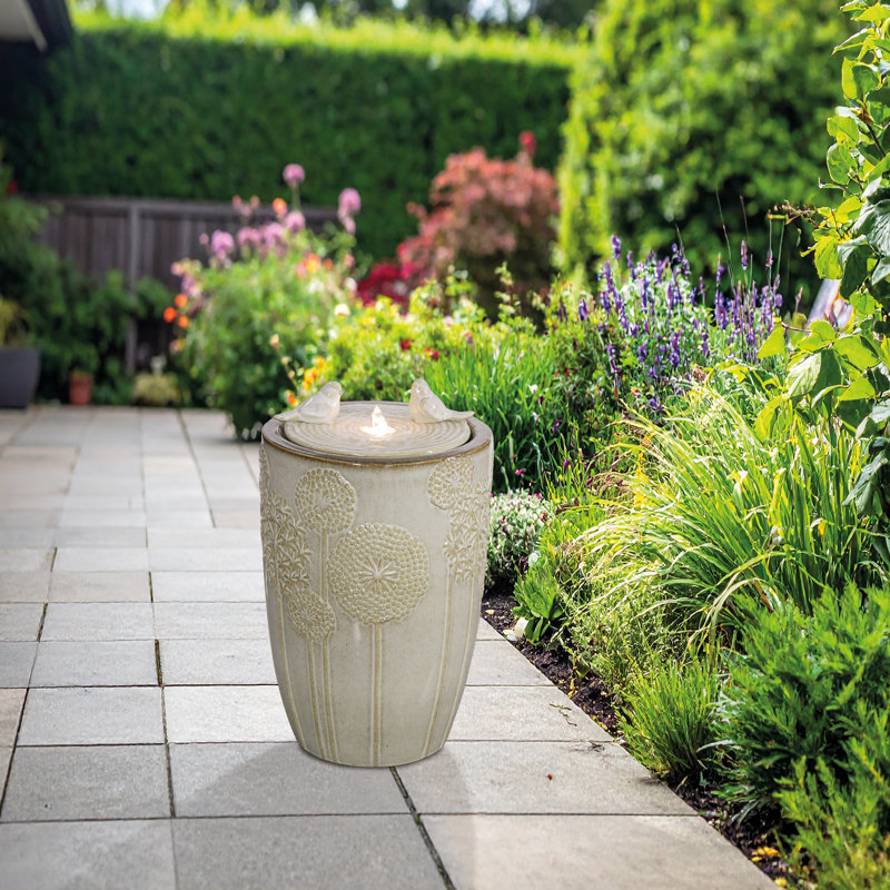 Weather Resistant Floor Fountain with Light