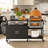 Outdoor Grill Cart For Big Green Egg With Storage Box And Trash Rack