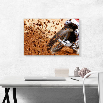Motocyclette motocycliste - impression sur toile tendue