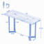 Table de bar rectangulaire de 160 cm, table de bar haute en bois massif
