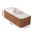 Meuble-lavabo mural 48 po pré-assemblé en grain de bois noyer foncé avec lavabo rond en céramique blanche-1353139416