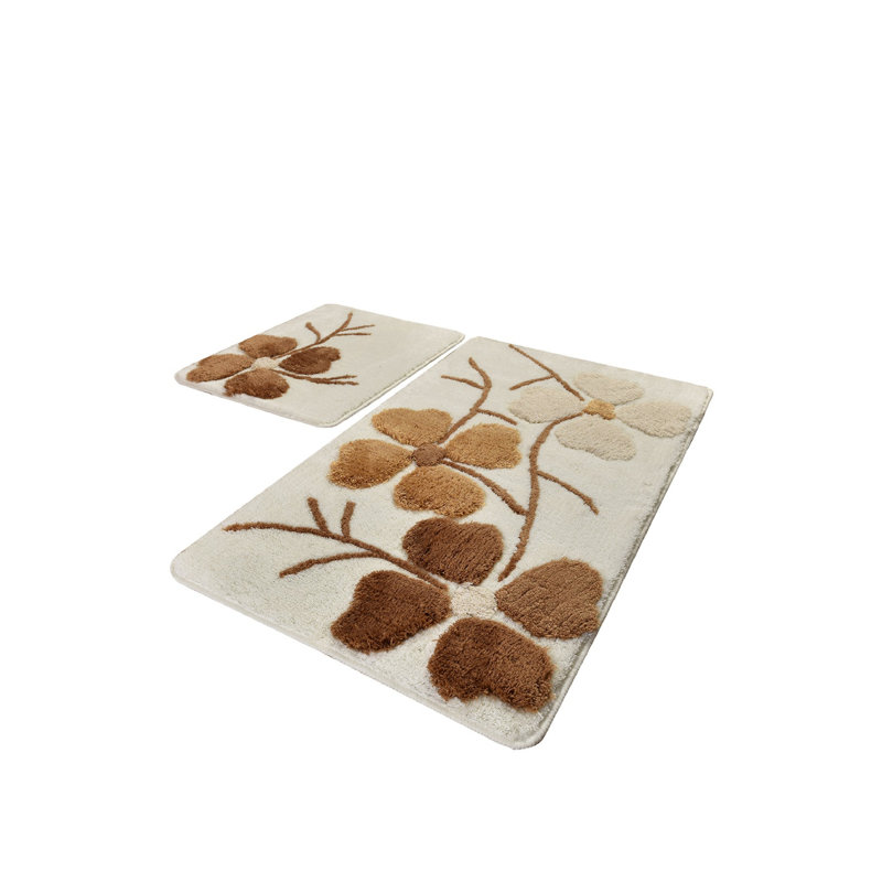 Acrylic Bathmat Set (2 Pieces), Antibacterial & Non-Slip, 19.7 x 23.6 inches & 23.6 x 39.4 inches | 100% Acrylic, Pile Height: 0.7-1.2 inches | Machine Washable, Soft & Durable for Your Bathroom Decor