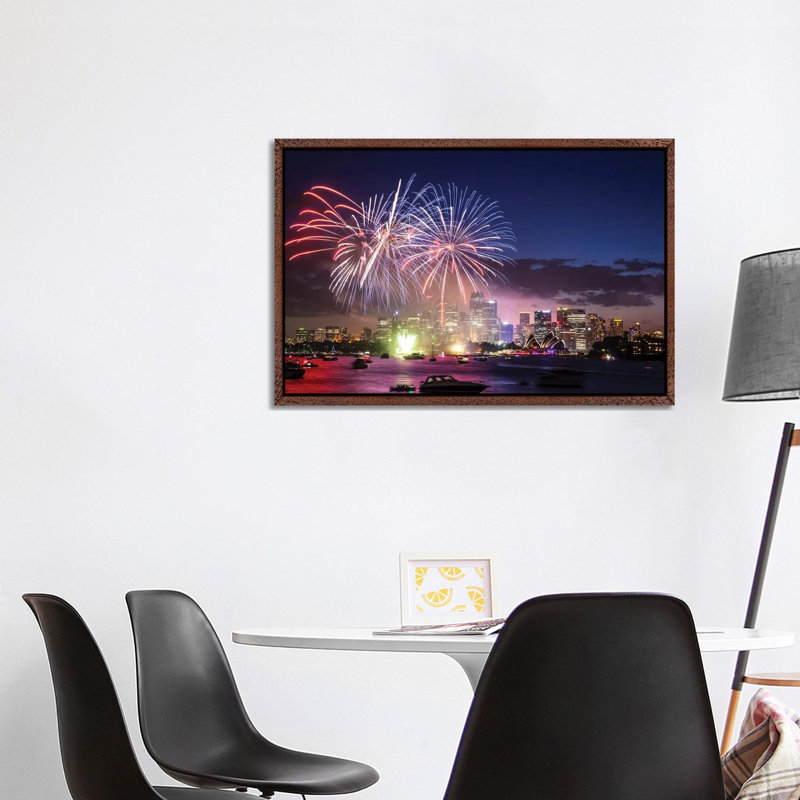 Sydney Fireworks I 1 Piece Wall Art on Canvas, 66.04 cm H x 45.72 cm W, Classic Wood Framed