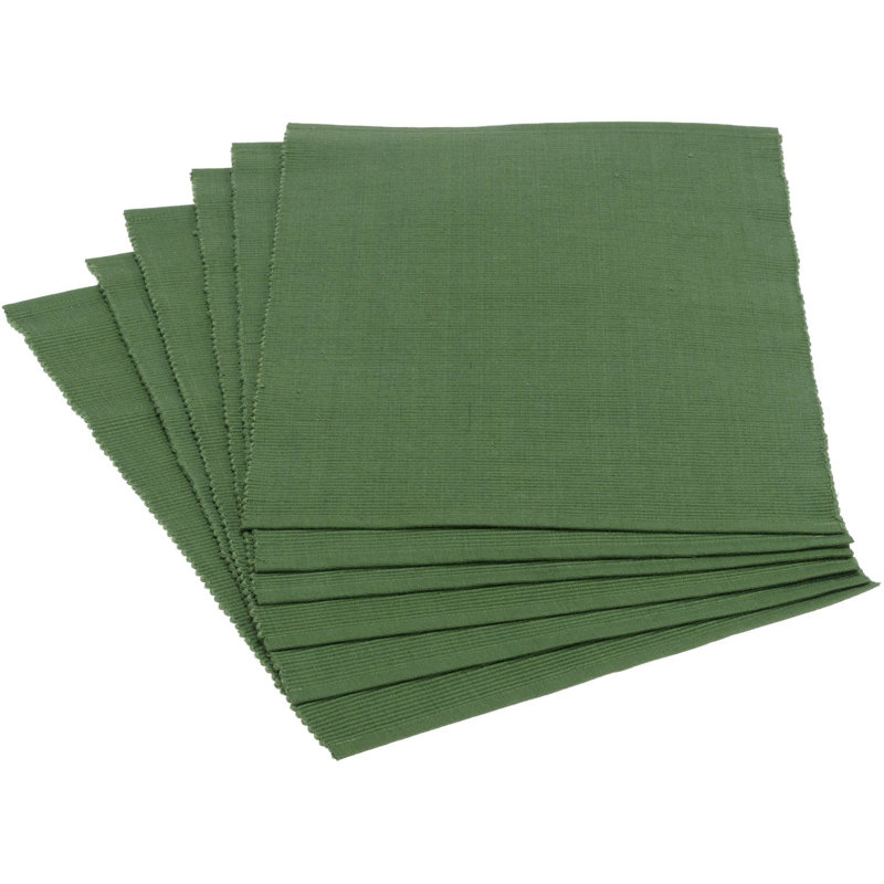 Ensemble de napperons en coton 6 pièces Raevin, Sauge