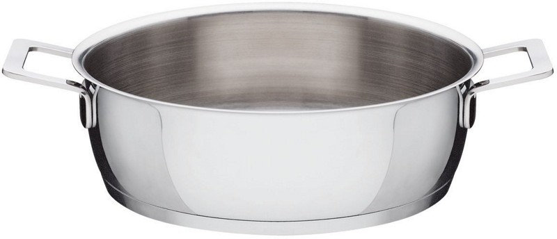 Alessi Pots&Pans Stainless Steel Round, 8.5cm H x 24cm diameter