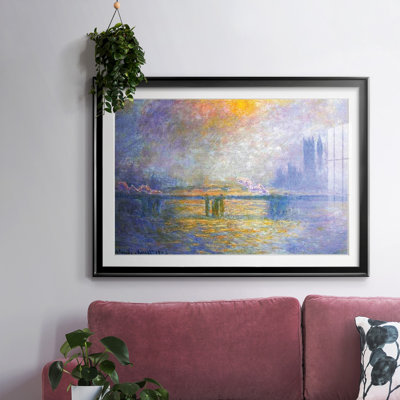 Charing Cross Bridge, The Thames 02, 1903, reproduction d'art encadrée