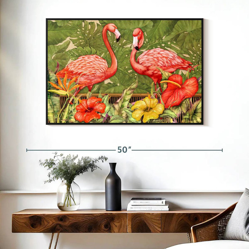 Tropical Flamingo, 27" H x 40" W