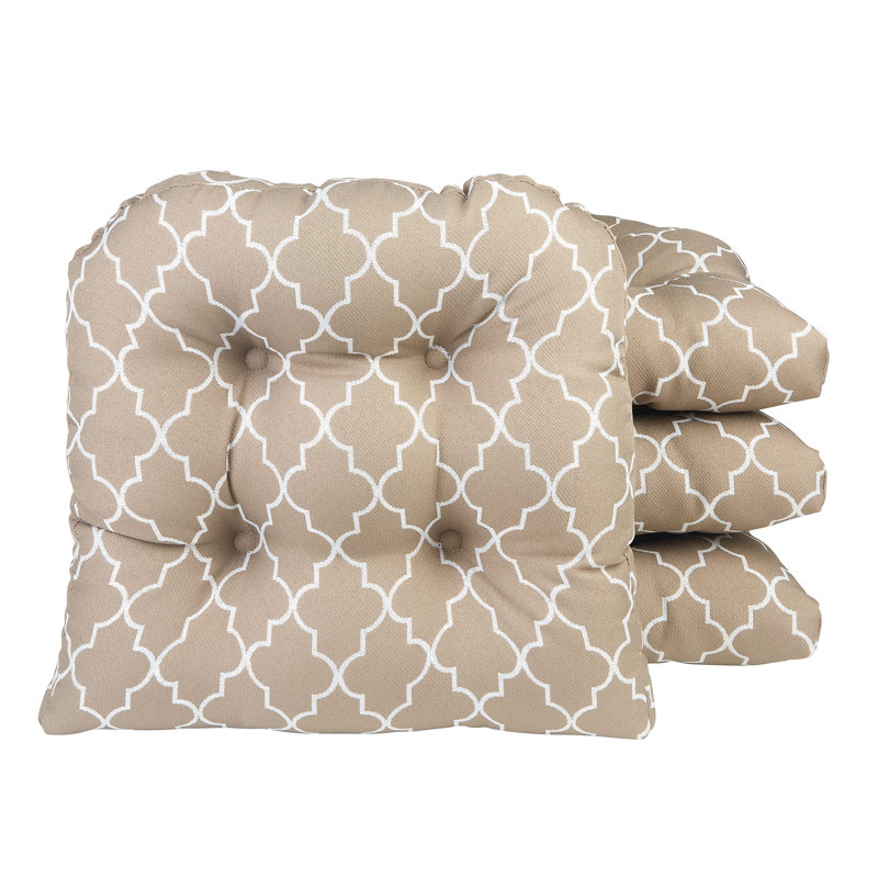 Non-Slip Dining Room And Kitchen Seat Cushions, 15 X 15 X 3 Inches, Set of 4, Tan