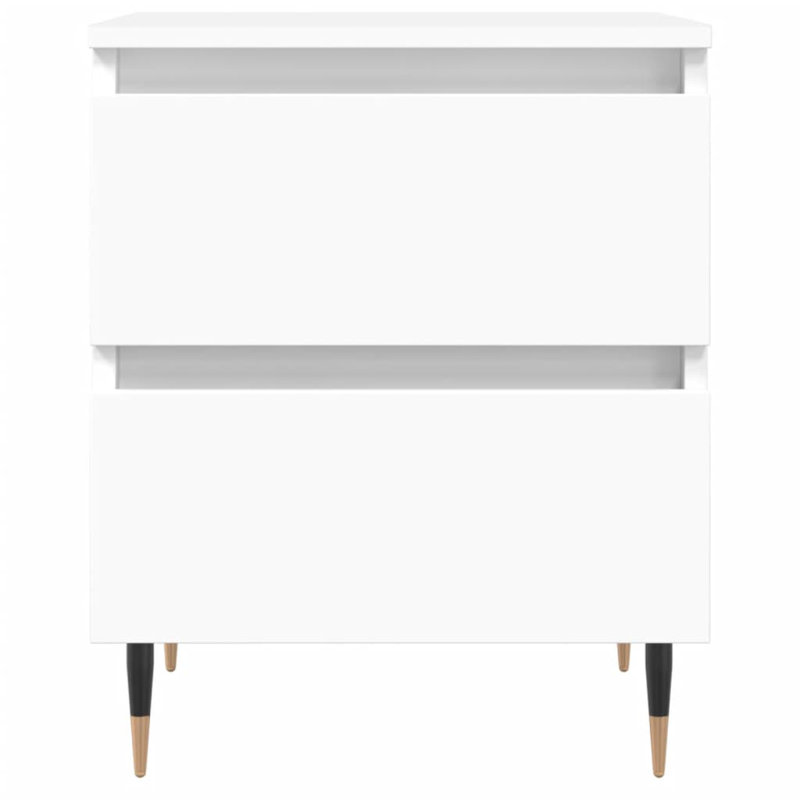 Solley 40cm W Iron Bedside Table, White, Individual