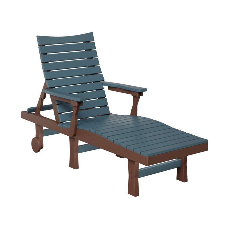 Berlin Gardens Bristol Chaise Lounge, Slate Top/Chocolate Brown Base