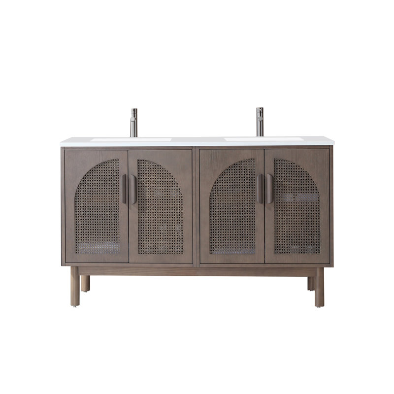 Nara 60" W Double Vanity, Brown
