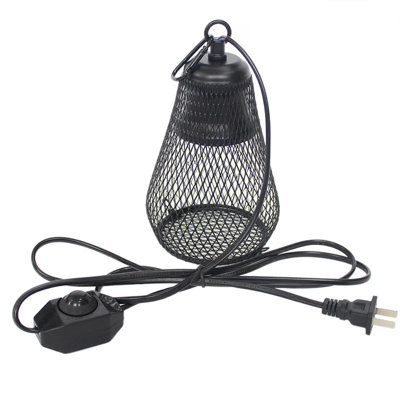 Abat-jour chauffant en métal pour petits animaux Reptile 7,7 x 4,5 po, noir